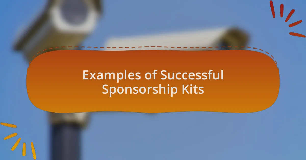 Examples of Successful Sponsorship Kits
