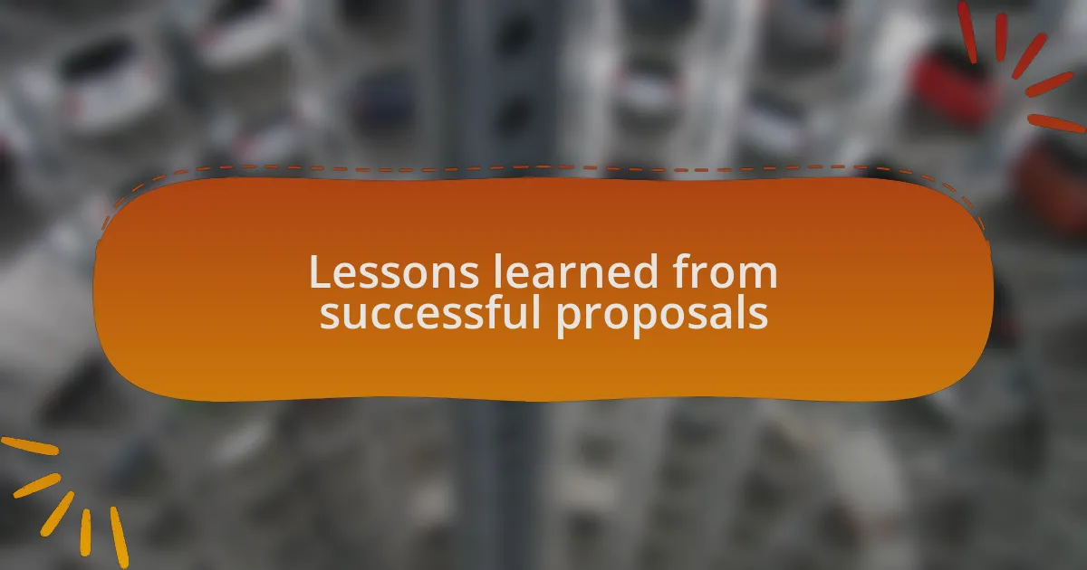 Lessons learned from successful proposals